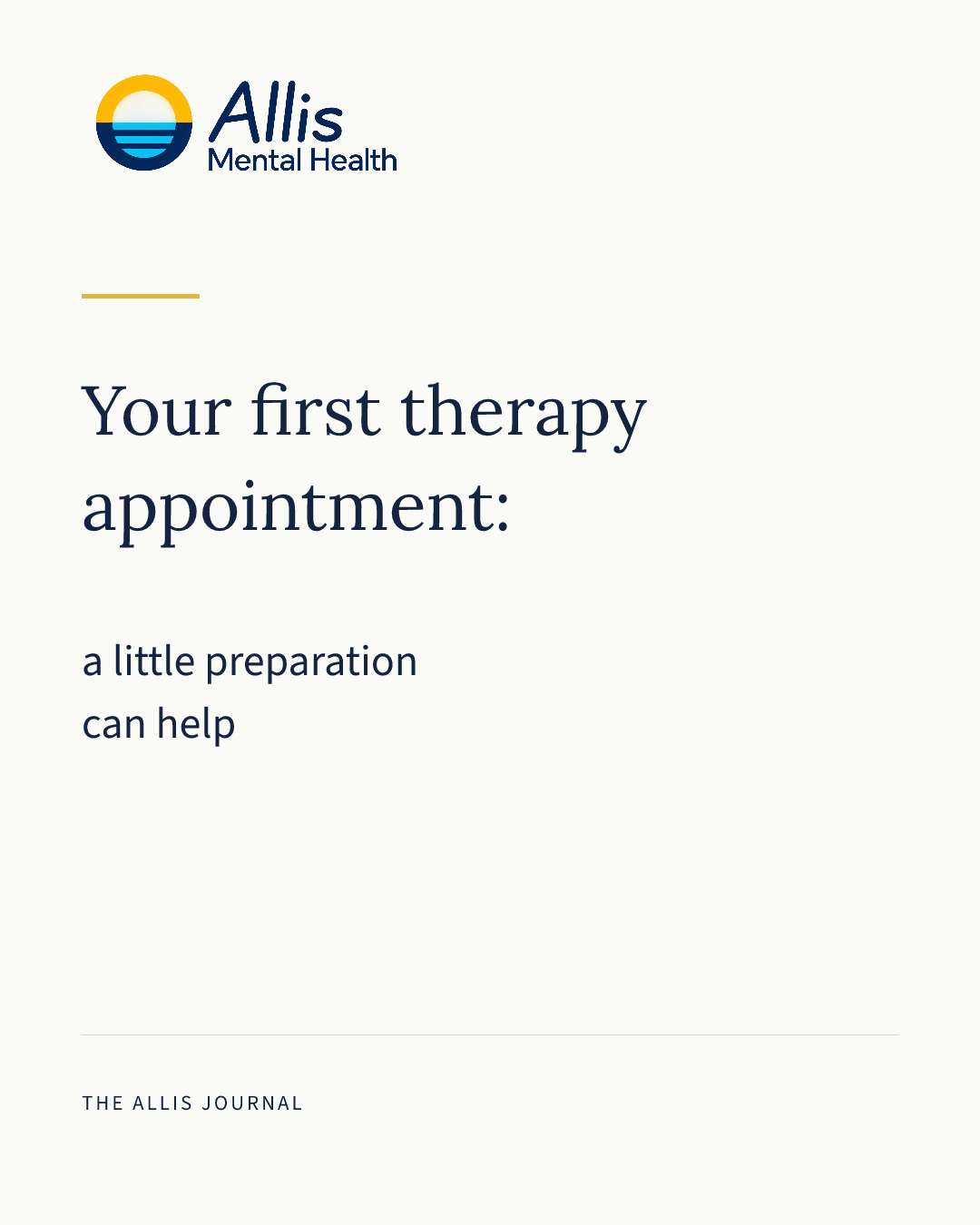 Your first therapy appointment: a little preparation can help