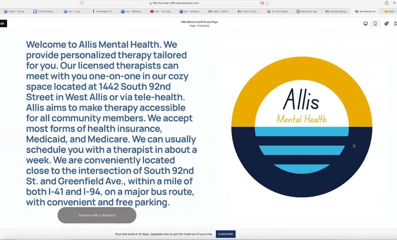 Ross’s unpublished website draft, supplied screenshot showing the introduction and original logo